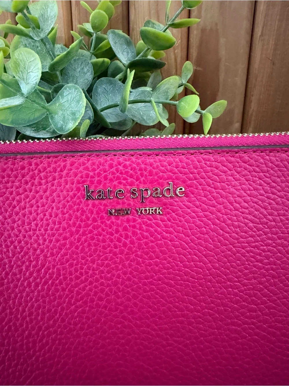 Kate Spade Keaton in Anemone Magenta Pink Leather Wristlet,